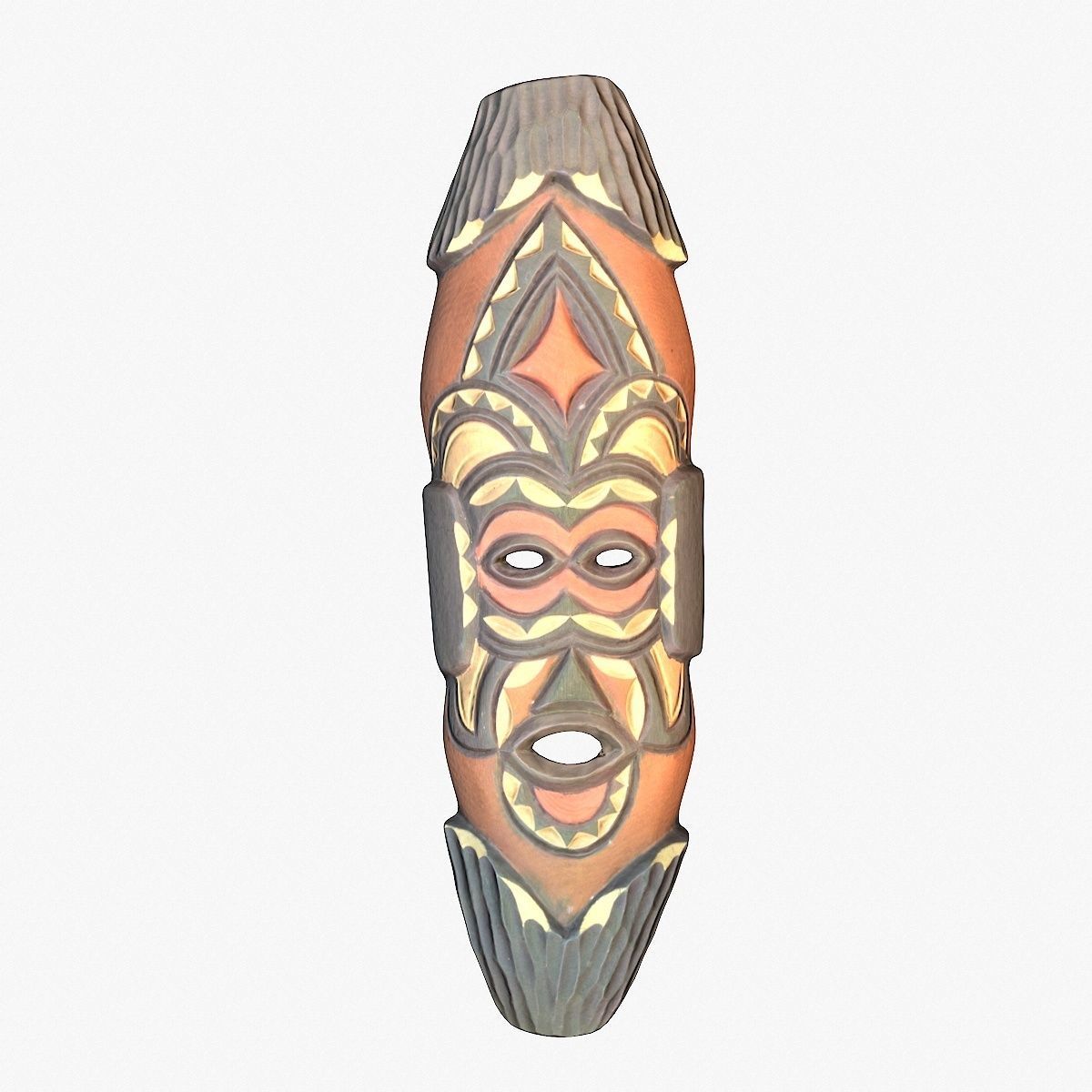 African Mask 07  Low-poly 3D model_11