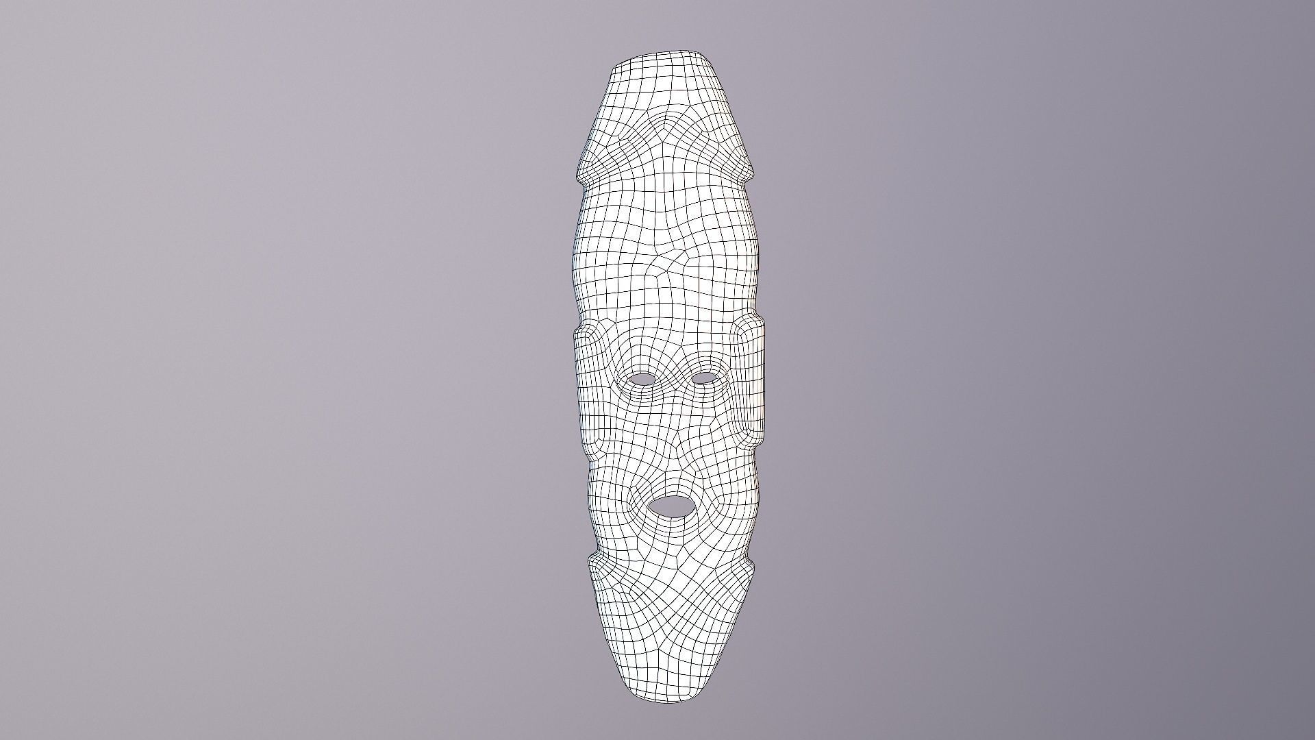 African Mask 07  Low-poly 3D model_8