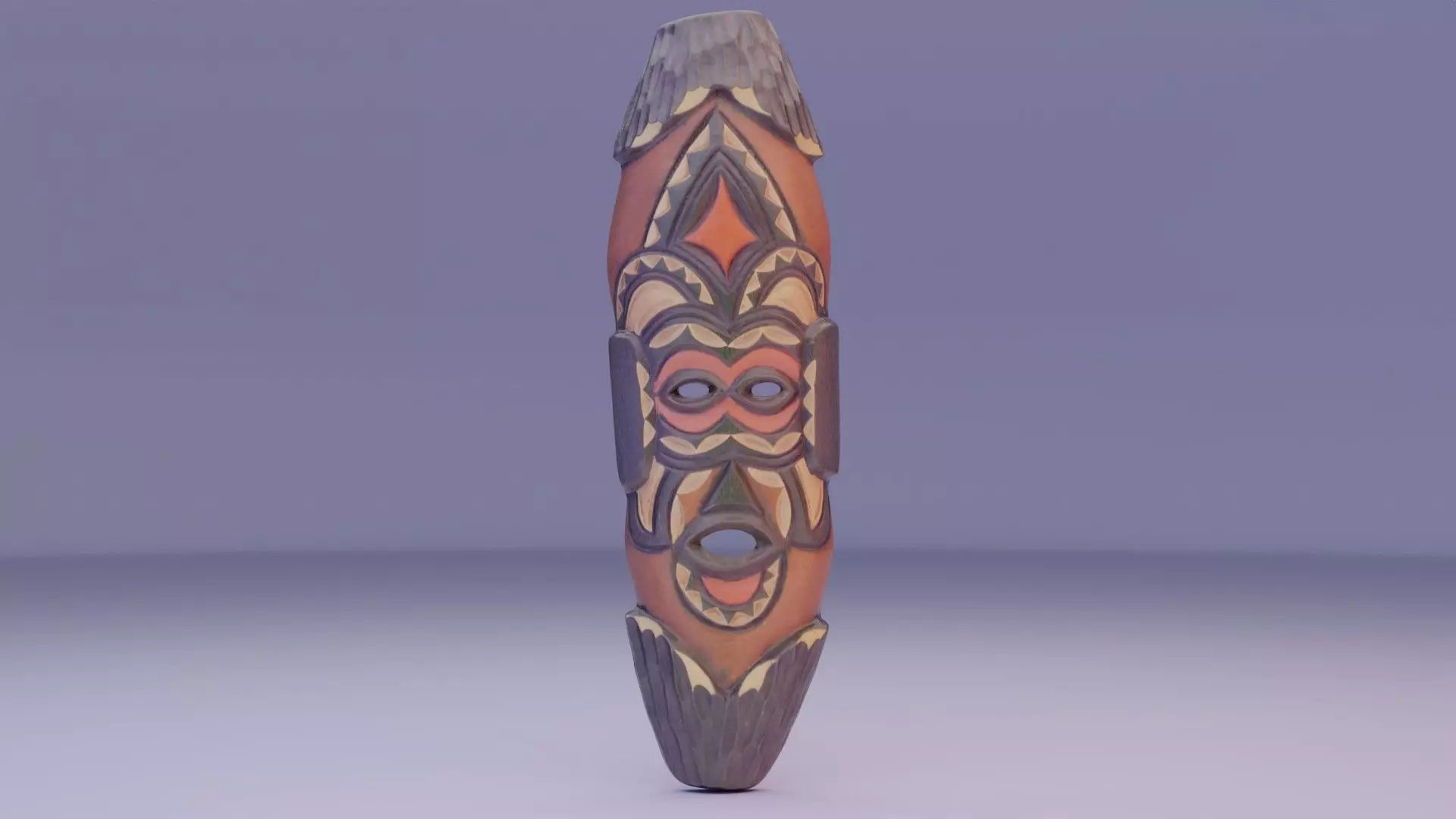 African Mask 07  Low-poly 3D model_0