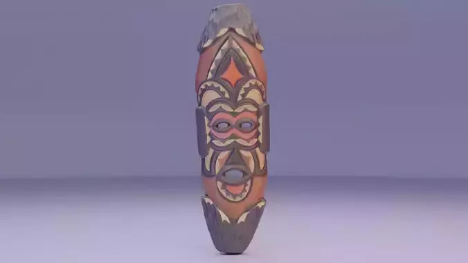 African Mask 07  Low-poly 3D model
