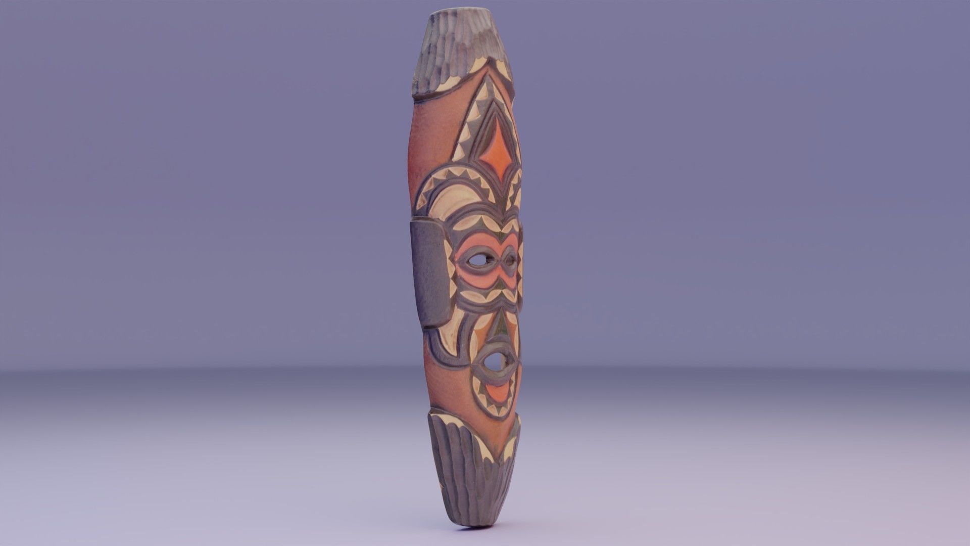 African Mask 07  Low-poly 3D model_1