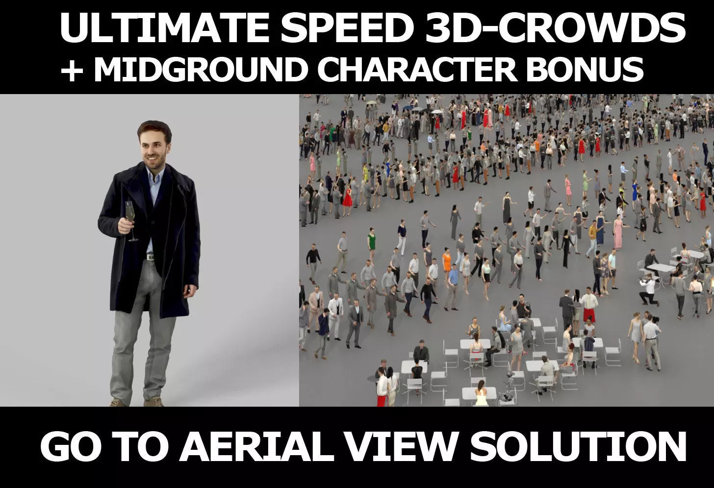 3d crowds and Flow A Foreground Business Man with Champagne 3D Model Collection_0