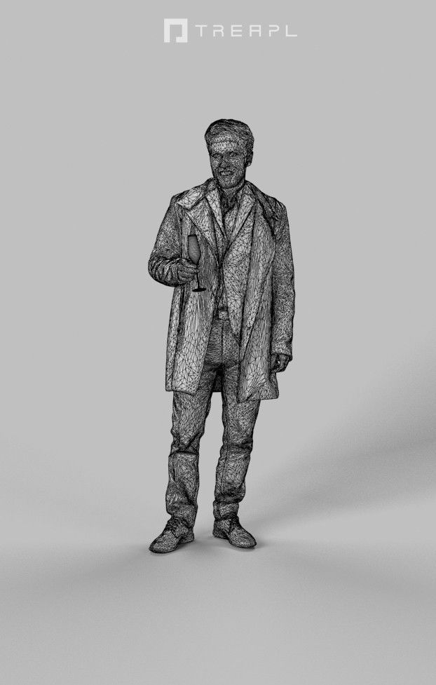 3d crowds and Flow A Foreground Business Man with Champagne 3D Model Collection_19