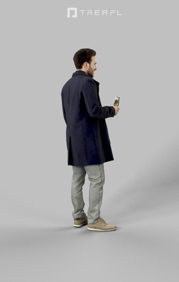 3d crowds and Flow A Foreground Business Man with Champagne 3D Model Collection_17