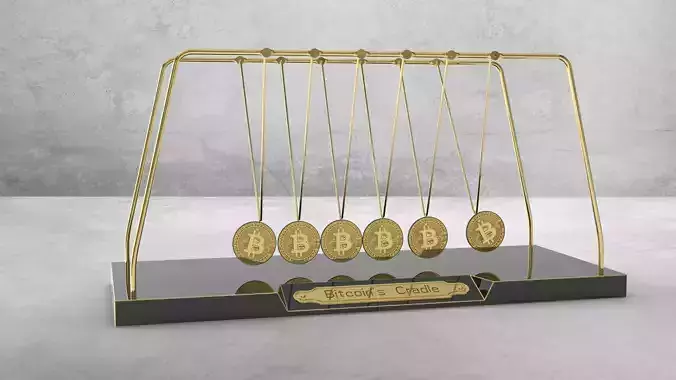 Newtons Cradle - Bitcoins 3D model
