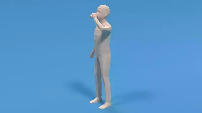 Low Poly Kid Drinking Soda