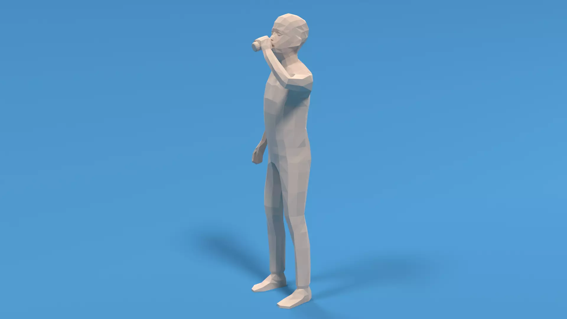 Low Poly Kid Drinking Soda Low-poly 3D model