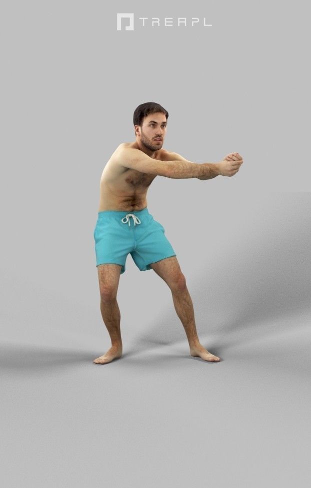 3d crowds and midground Flow A Man playing Beach Volleyball 3D Model Collection_16