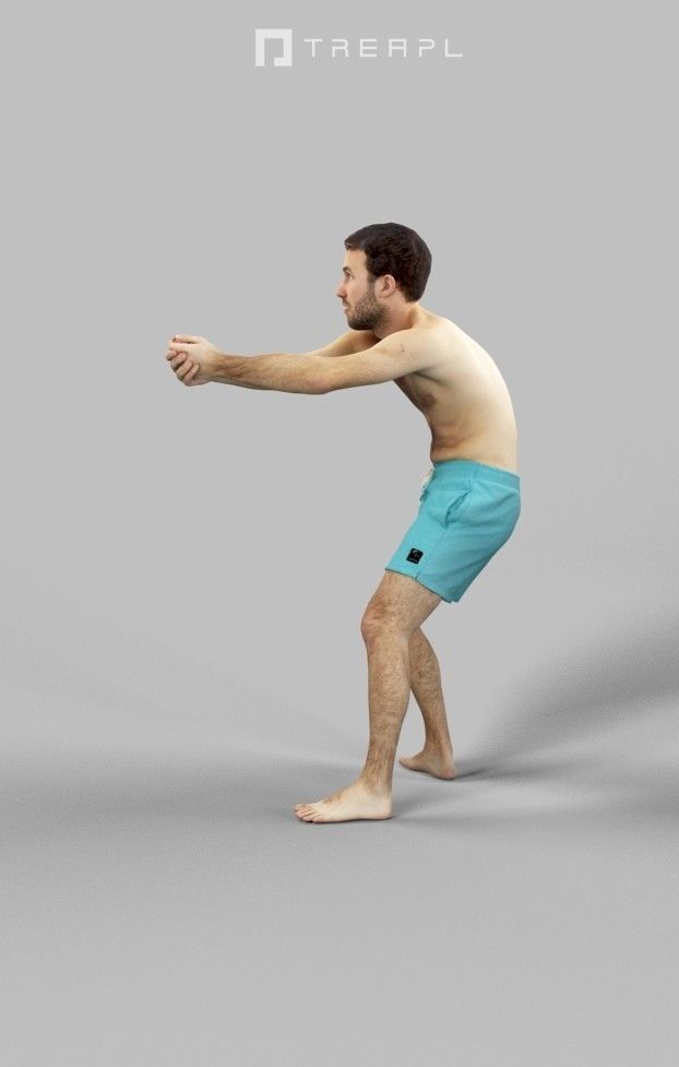 3d crowds and midground Flow A Man playing Beach Volleyball 3D Model Collection_13