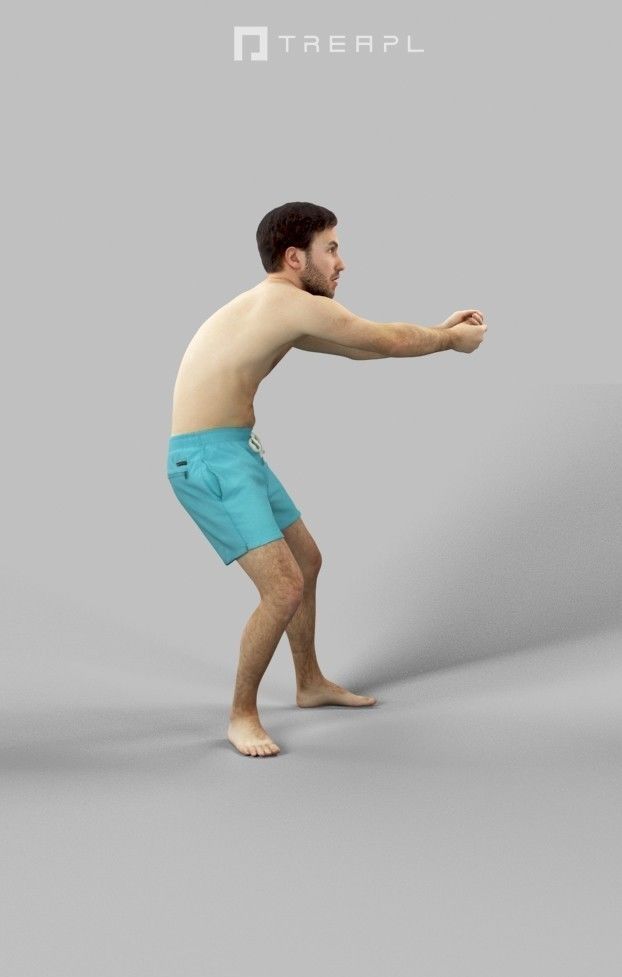 3d crowds and midground Flow A Man playing Beach Volleyball 3D Model Collection_12