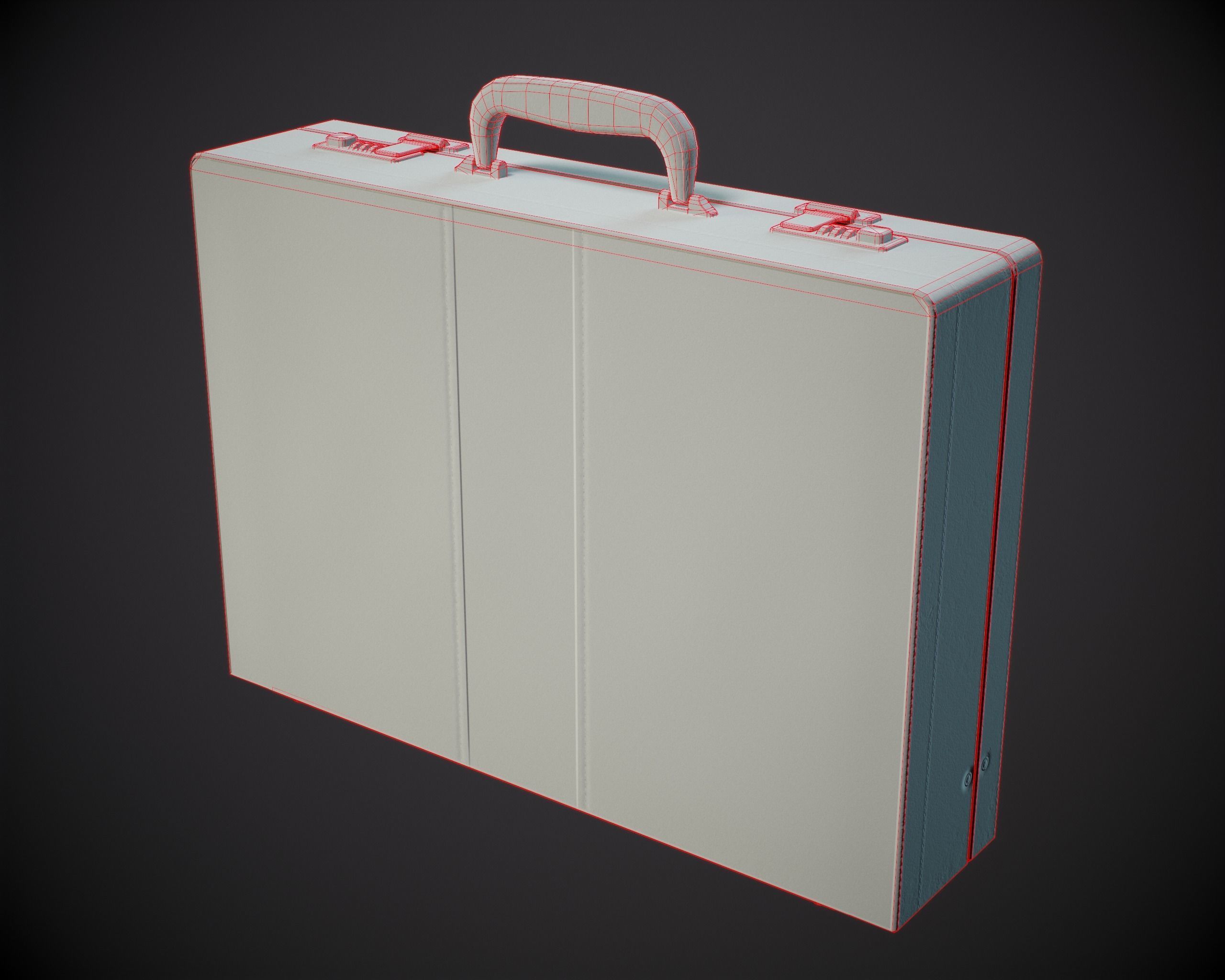 Leather Briefcase PBR Low-poly 3D model_4