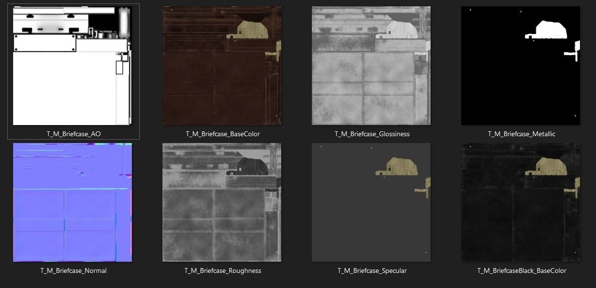 Leather Briefcase PBR Low-poly 3D model_6