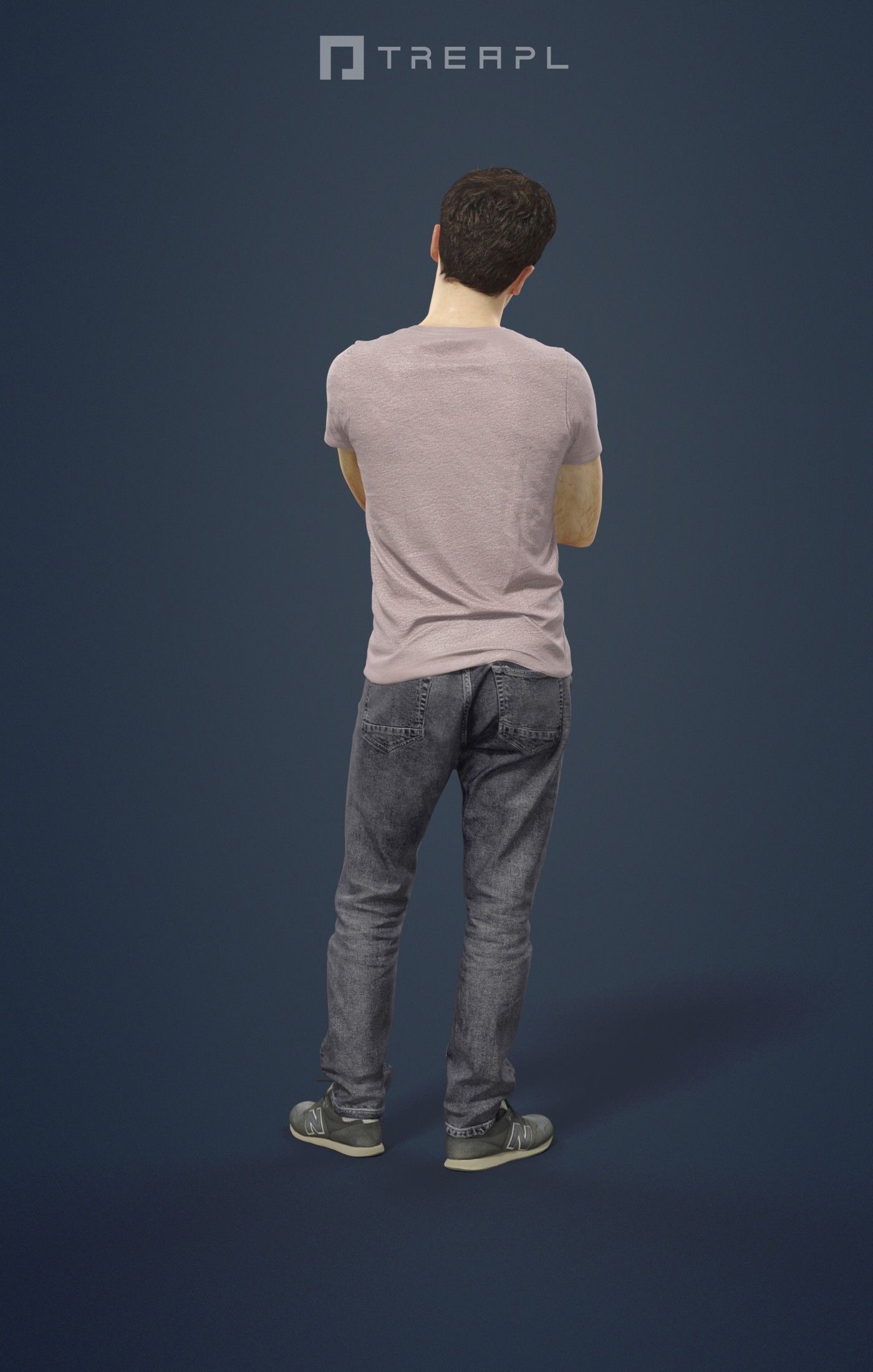 3d crowds and Flow A foreground listening casual man 3D Model Collection_21
