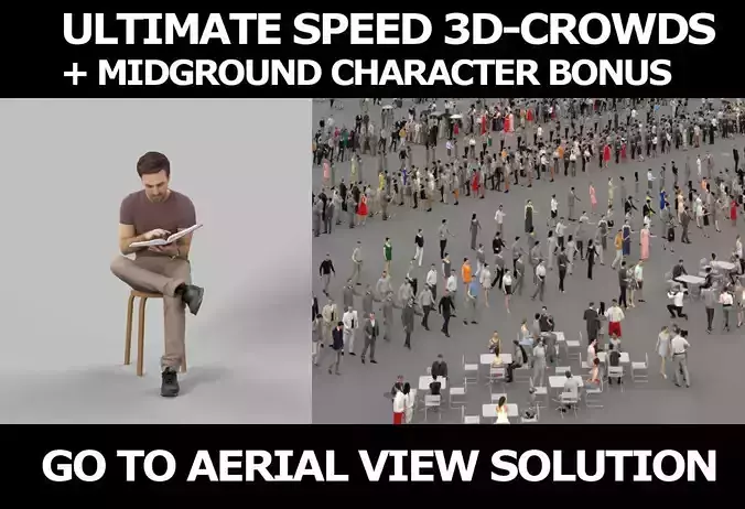 3d crowds and Flow A midground Business Man sitting reading 3D Model Collection 3d crowds and Flow A midground Business Man sitting reading 3D Model Collection