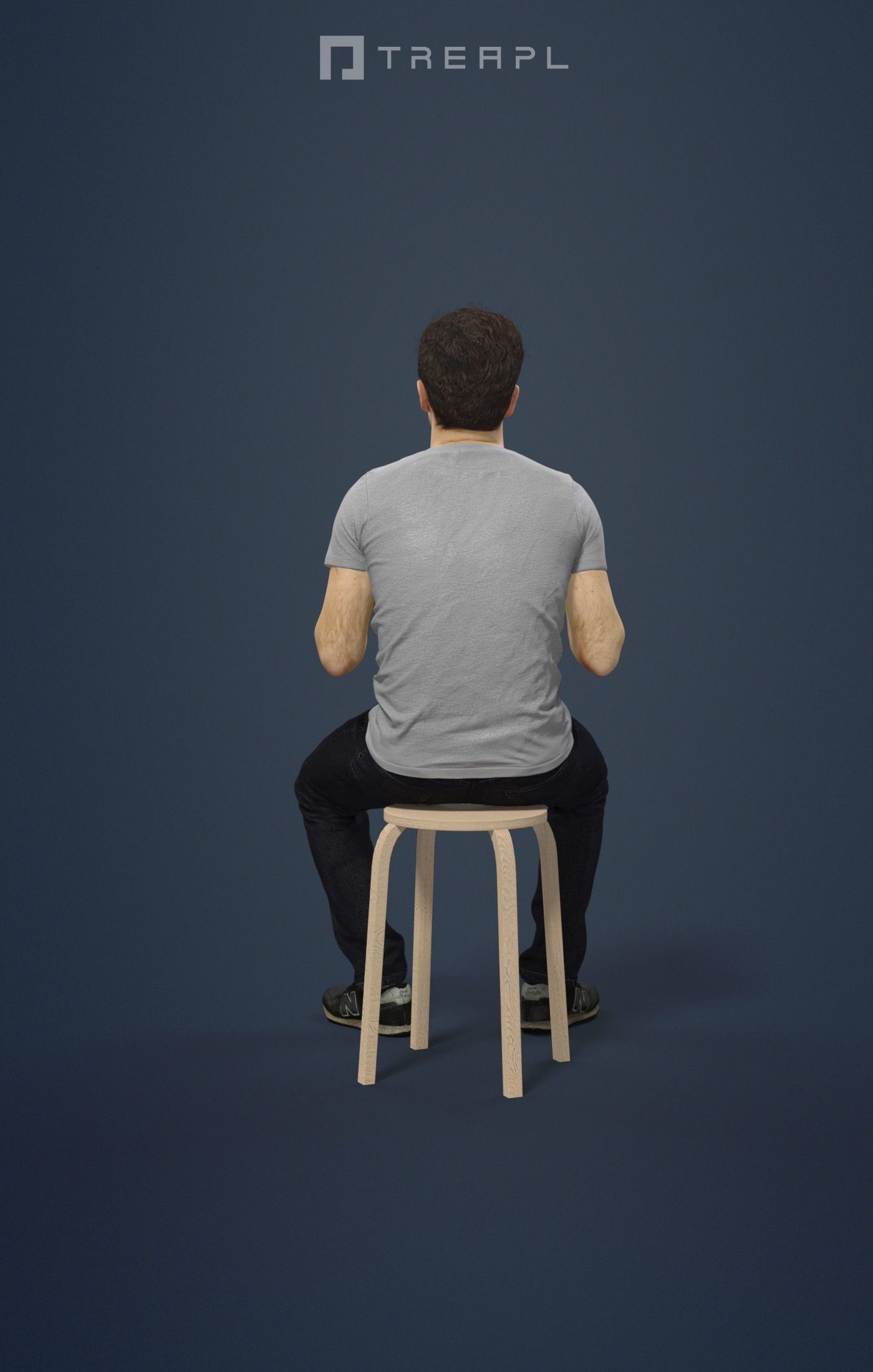 3d crowds and Flow a Foreground Casual Man Sitting 3D Model Collection_21