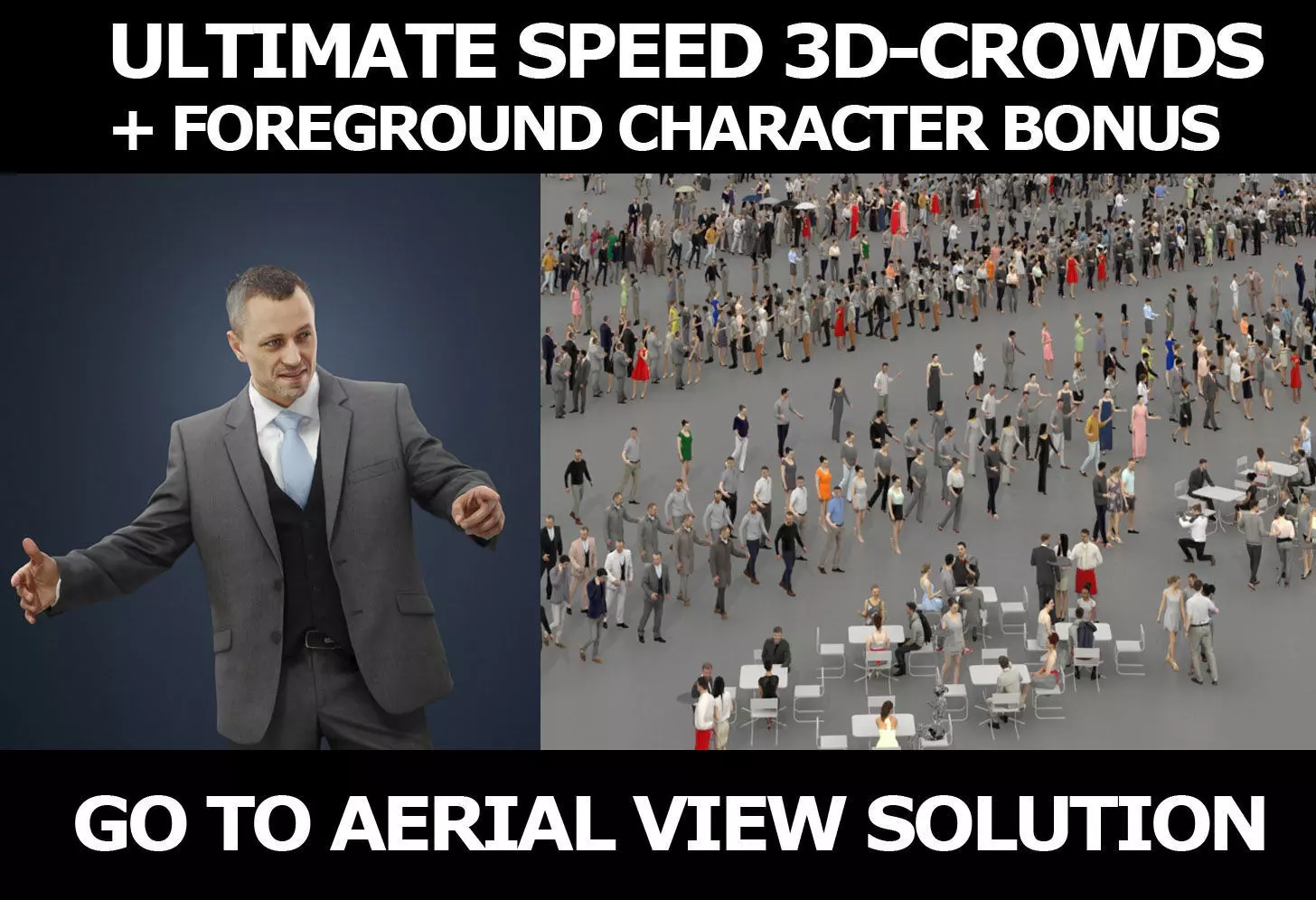 3d crowds and Fortitude Foreground Business Male Pointing 3D Model Collection_0