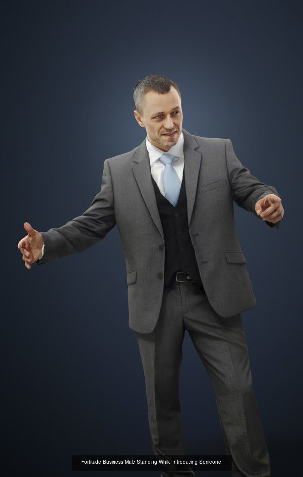 3d crowds and Fortitude Foreground Business Male Pointing 3D Model Collection_1