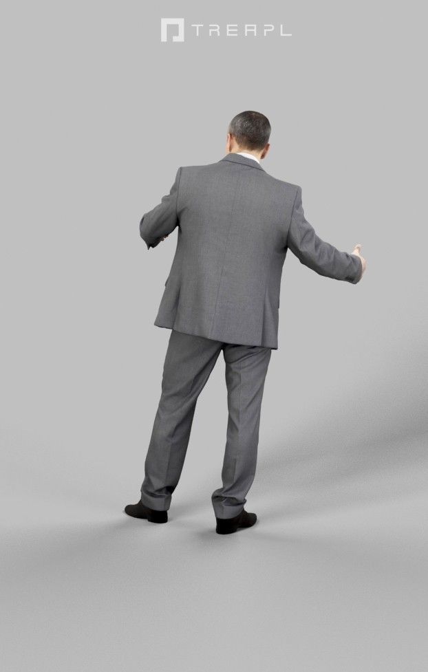 3d crowds and Fortitude Foreground Business Male Pointing 3D Model Collection_13