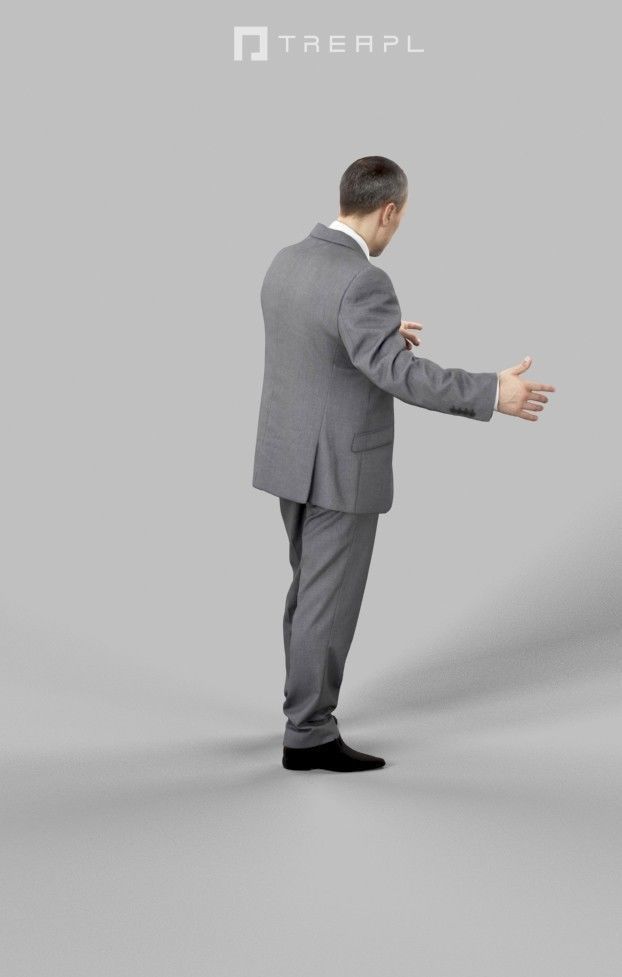 3d crowds and Fortitude Foreground Business Male Pointing 3D Model Collection_16