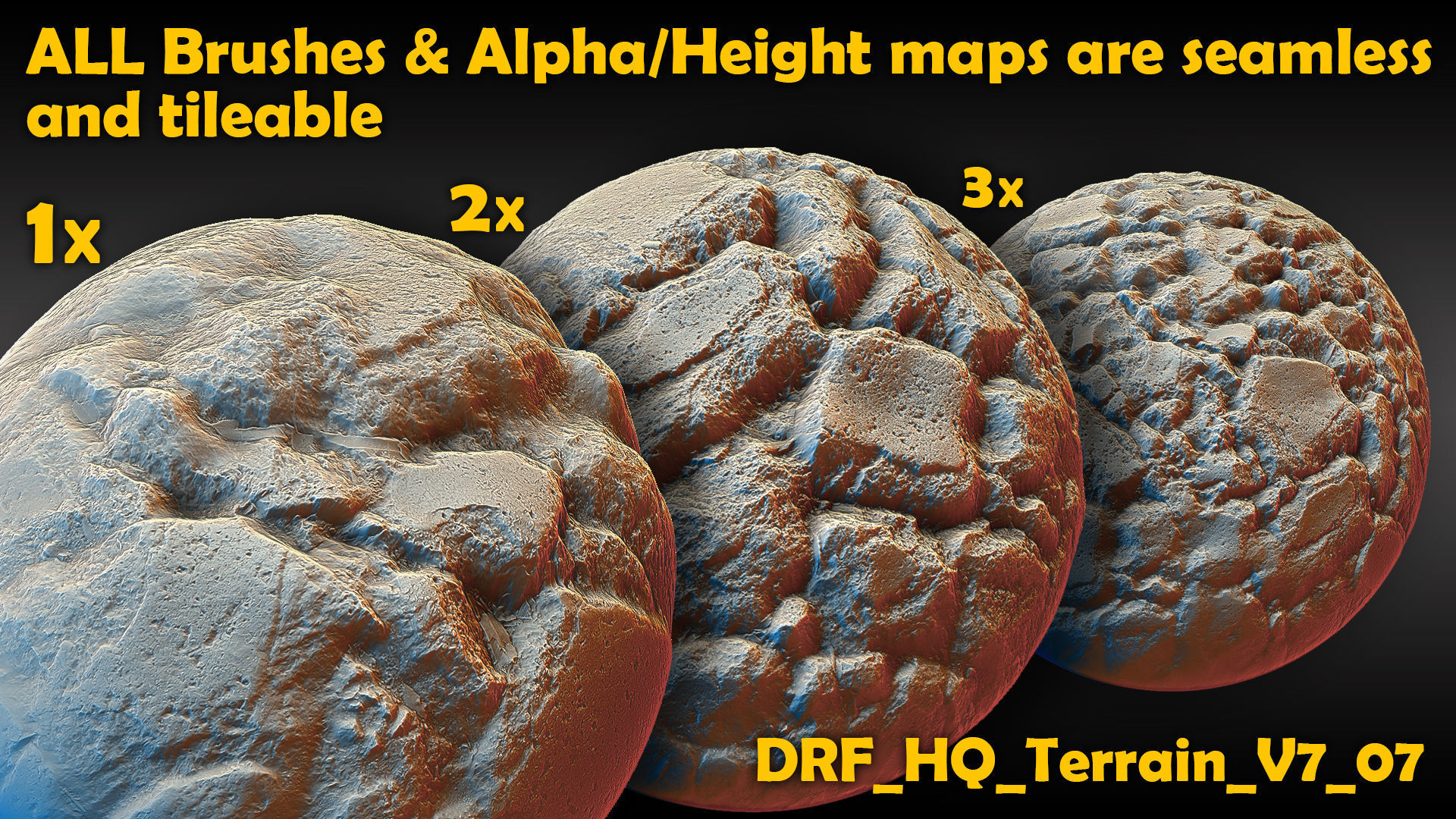 Ultra HQ Terrain Seamless Sculpt Zbrush brushes and Alphas Vol7 3D model_2