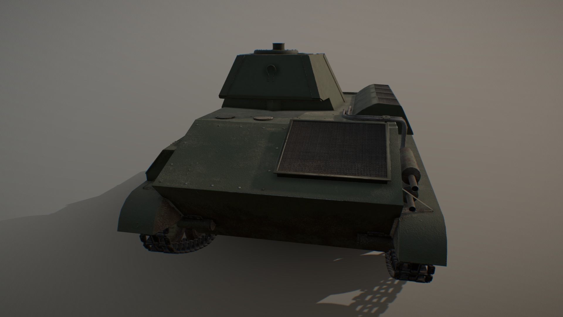 Soviet light tank T-70 low poly Low-poly 3D model_4