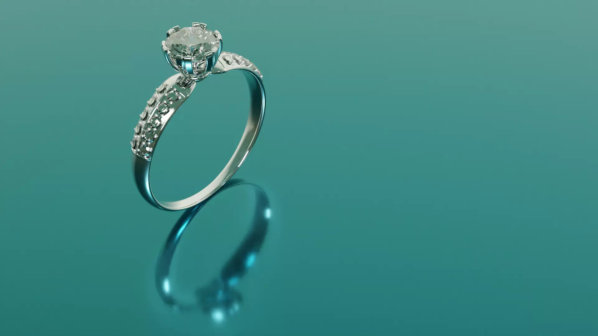 6 Prongs Chaton Ring 3D print model_0