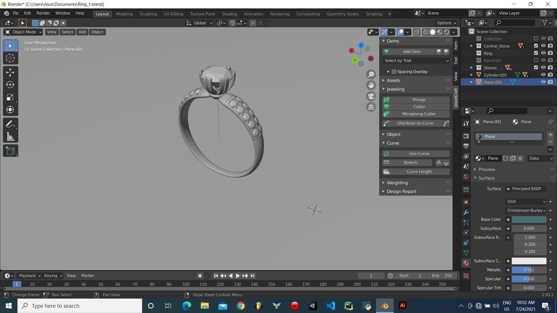 6 Prongs Chaton Ring 3D print model_4