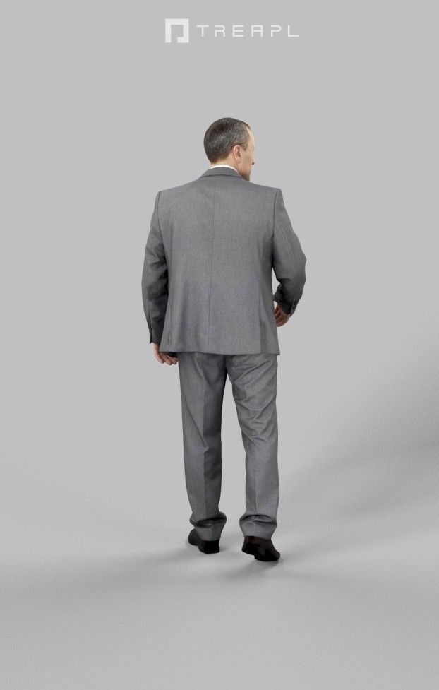 3d Crowds and Fortitude Foreground Elegant Business Man Walking 3D Model Collection_14