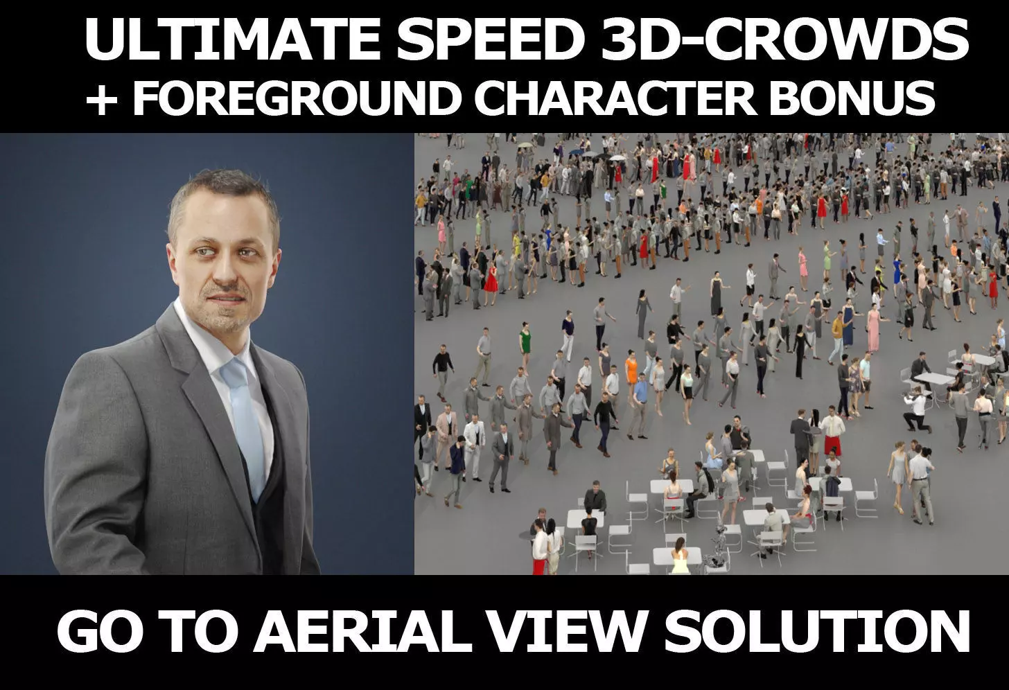 3d Crowds and Fortitude Foreground Elegant Business Man Walking 3D Model Collection_0