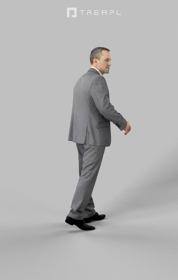 3d Crowds and Fortitude Foreground Elegant Business Man Walking 3D Model Collection_12