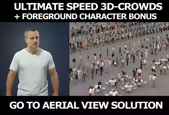3d crowds Fortitude in Jeans a Foreground Casual Walking Man 3D Model Collection