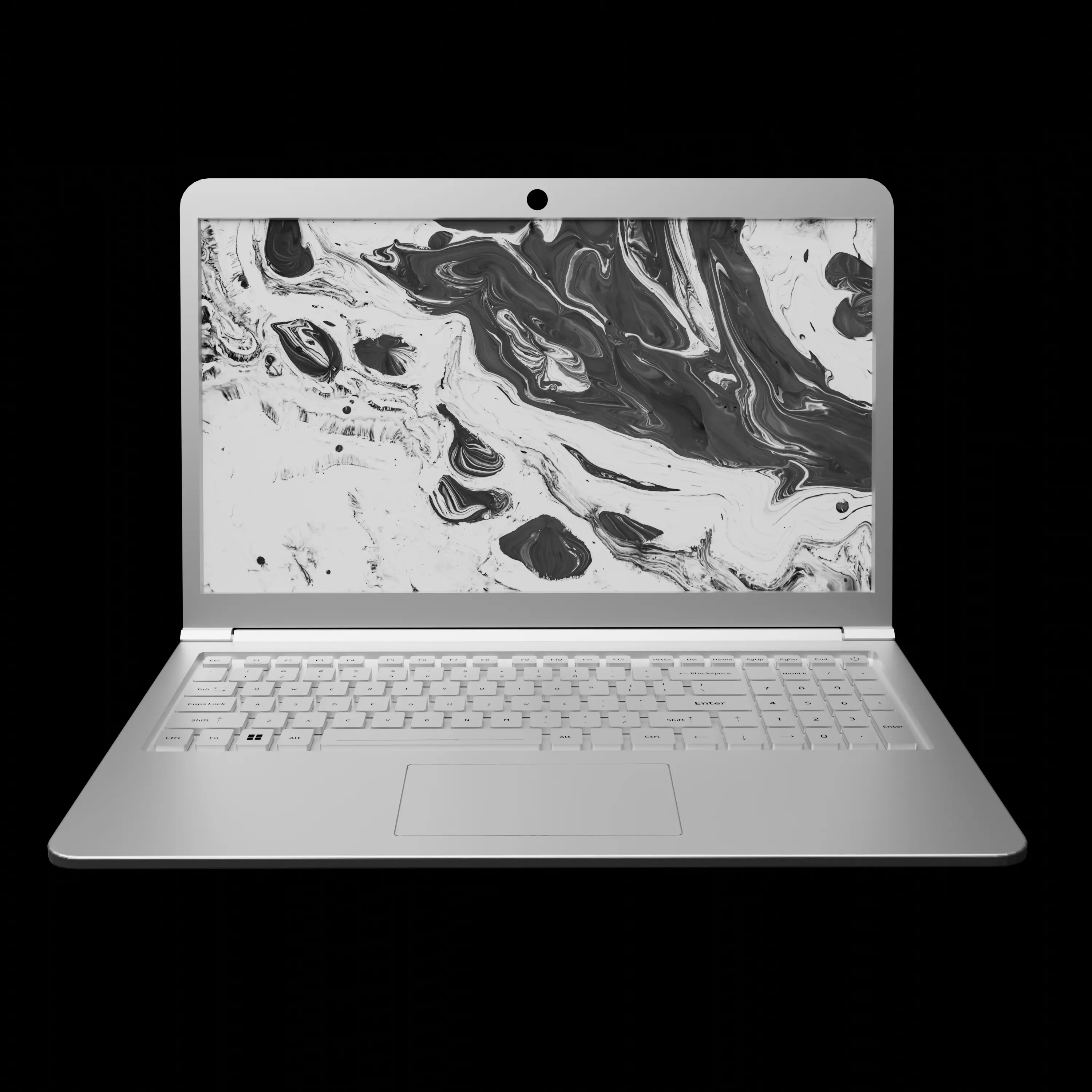Realistic Laptop gray color Free low-poly 3D model