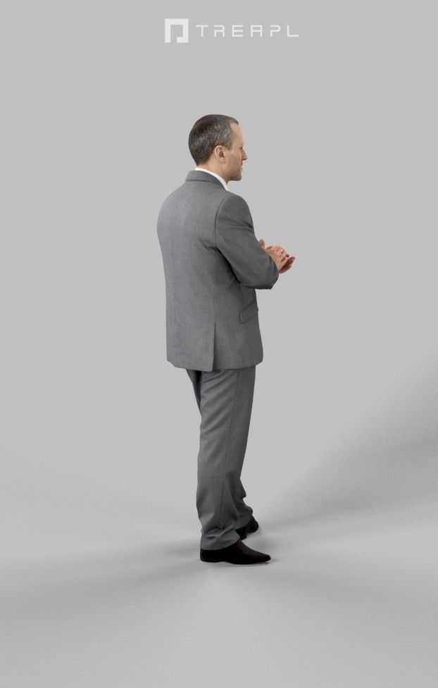 3d Crowds Fortitude A Event Midground Business Man Clapping 3D Model Collection_12