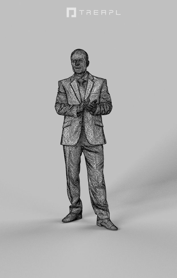 3d Crowds Fortitude A Event Midground Business Man Clapping 3D Model Collection_18