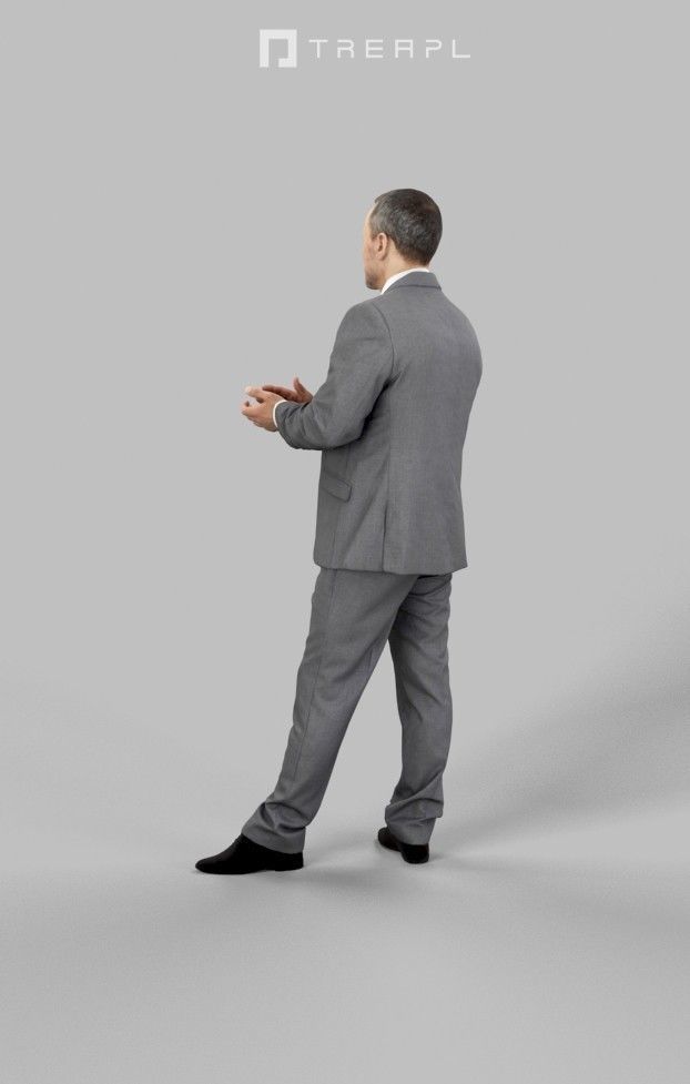 3d Crowds Fortitude A Event Midground Business Man Clapping 3D Model Collection_17