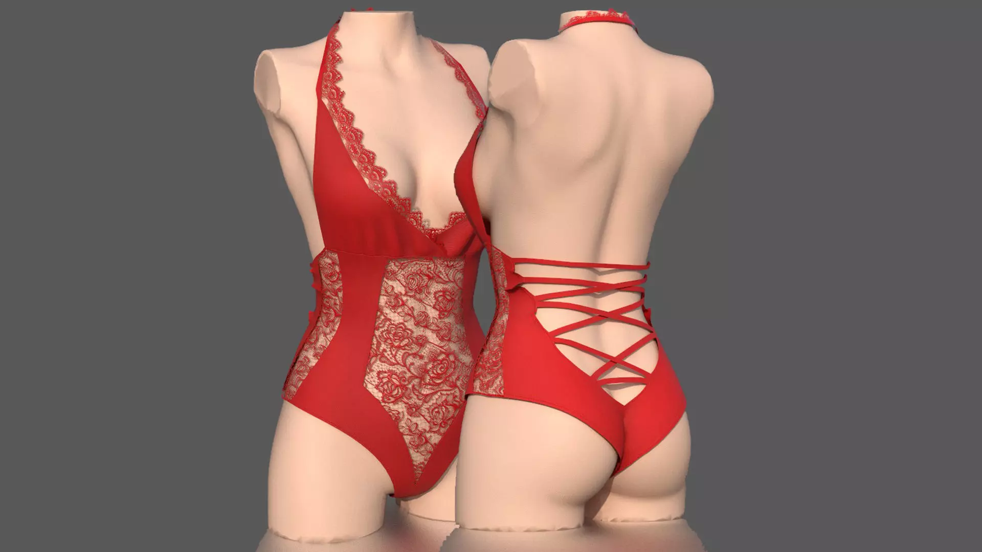 LACE BODY Low-poly 3D model_0