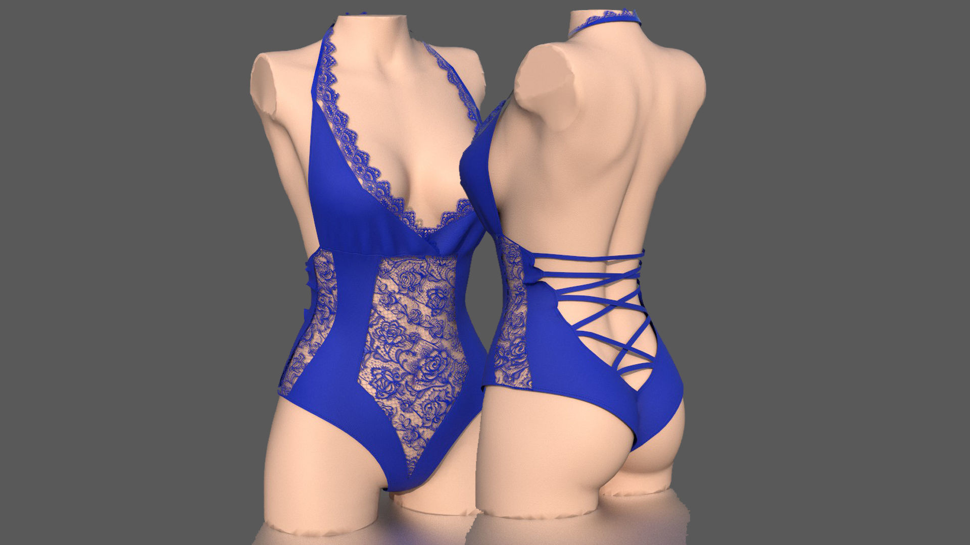 LACE BODY Low-poly 3D model_2