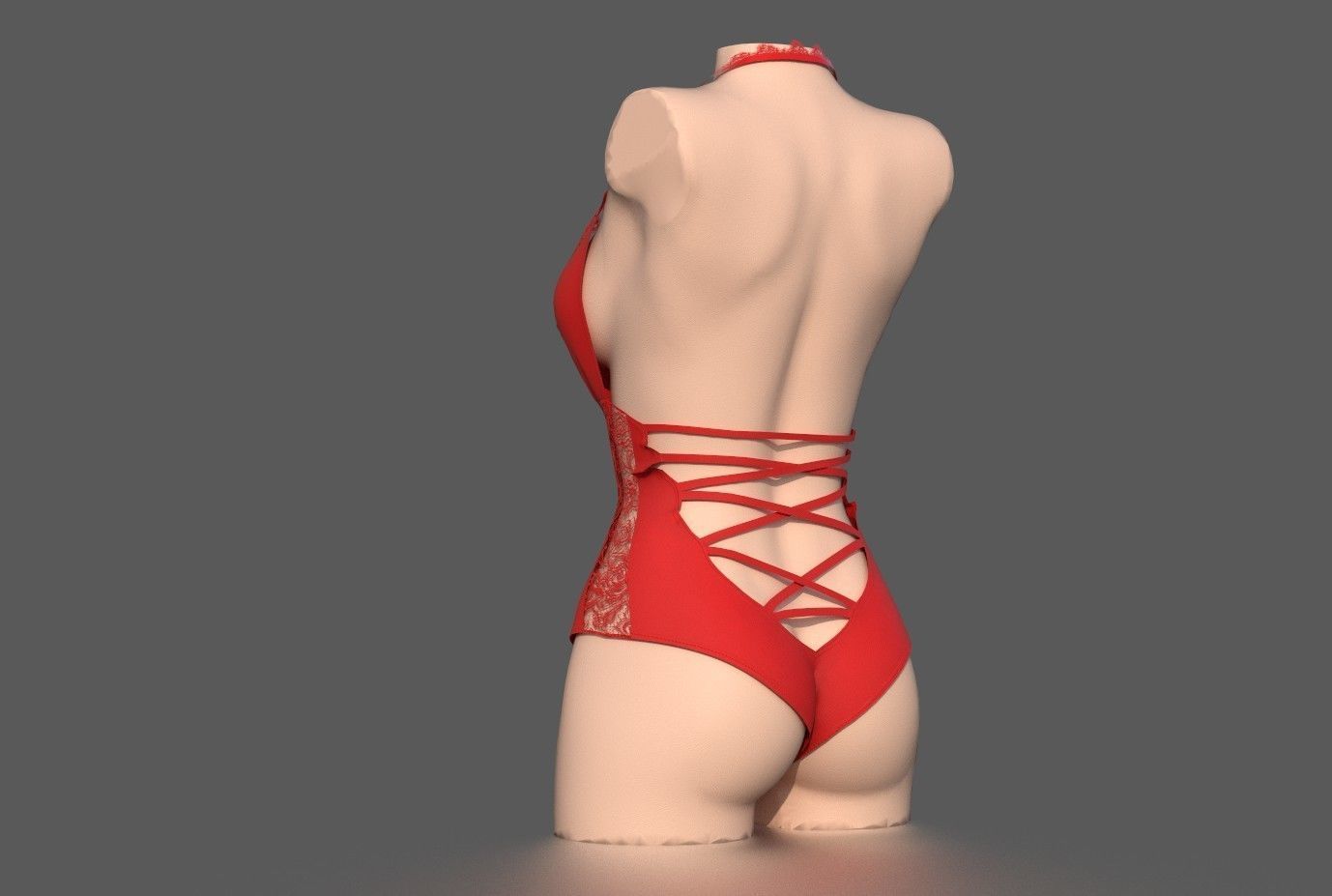 LACE BODY Low-poly 3D model_9