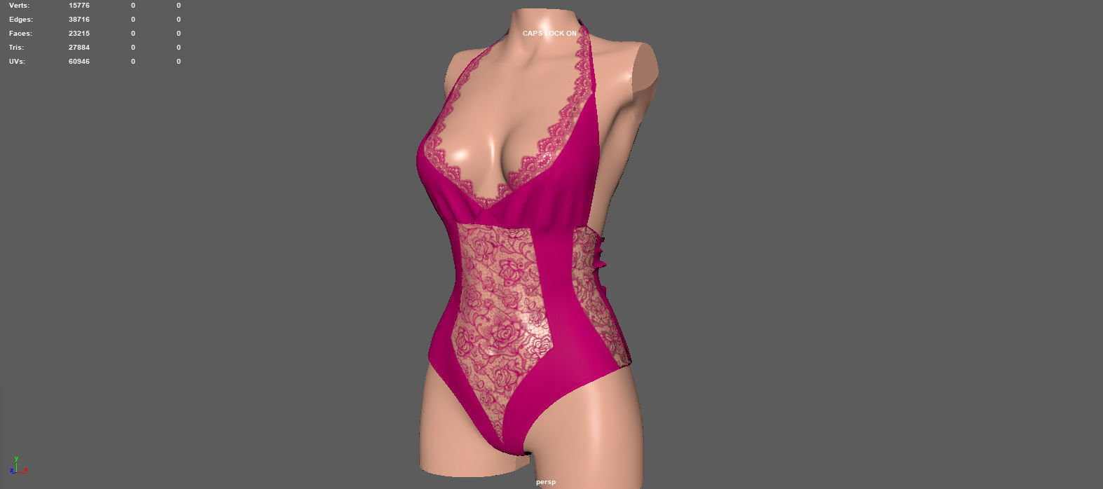 LACE BODY Low-poly 3D model_10