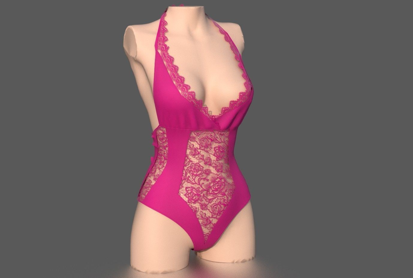 LACE BODY Low-poly 3D model_3