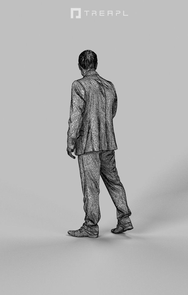 3d crowds Fortitude a midground Elegant Business Man Walking 3D Model Collection_18