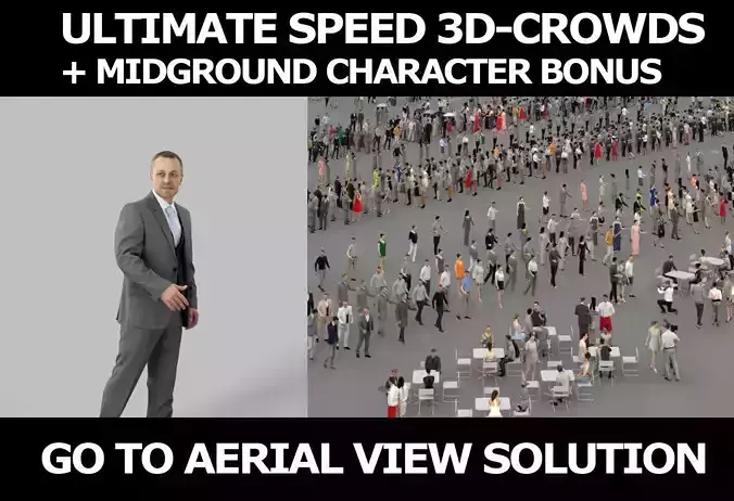 3d crowds Fortitude a midground Elegant Business Man Walking 3D Model Collection