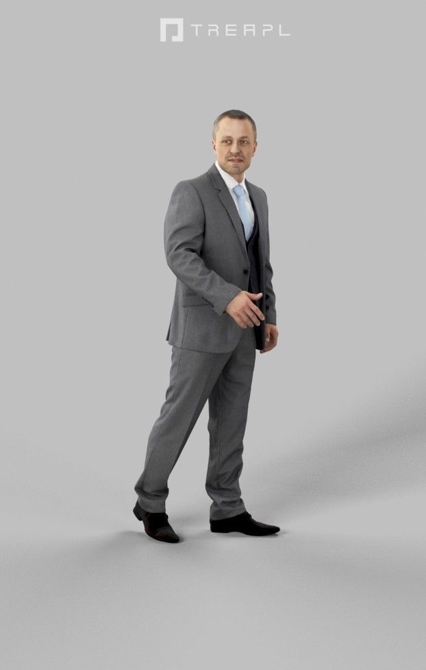3d crowds Fortitude a midground Elegant Business Man Walking 3D Model Collection_15