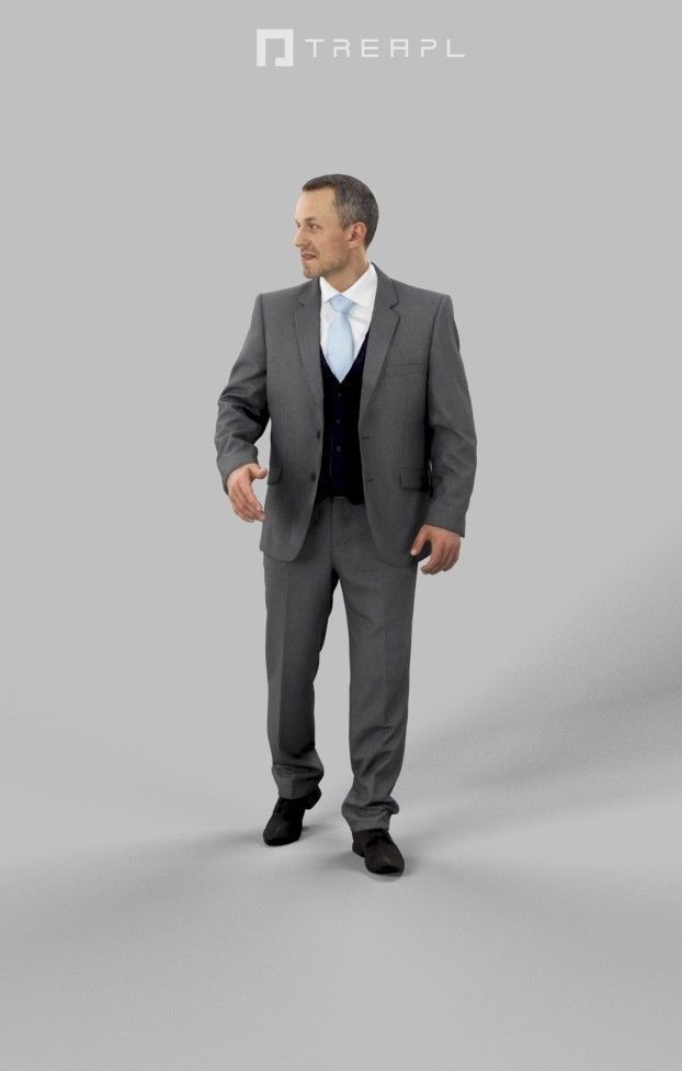 3d crowds Fortitude a midground Elegant Business Man Walking 3D Model Collection_17