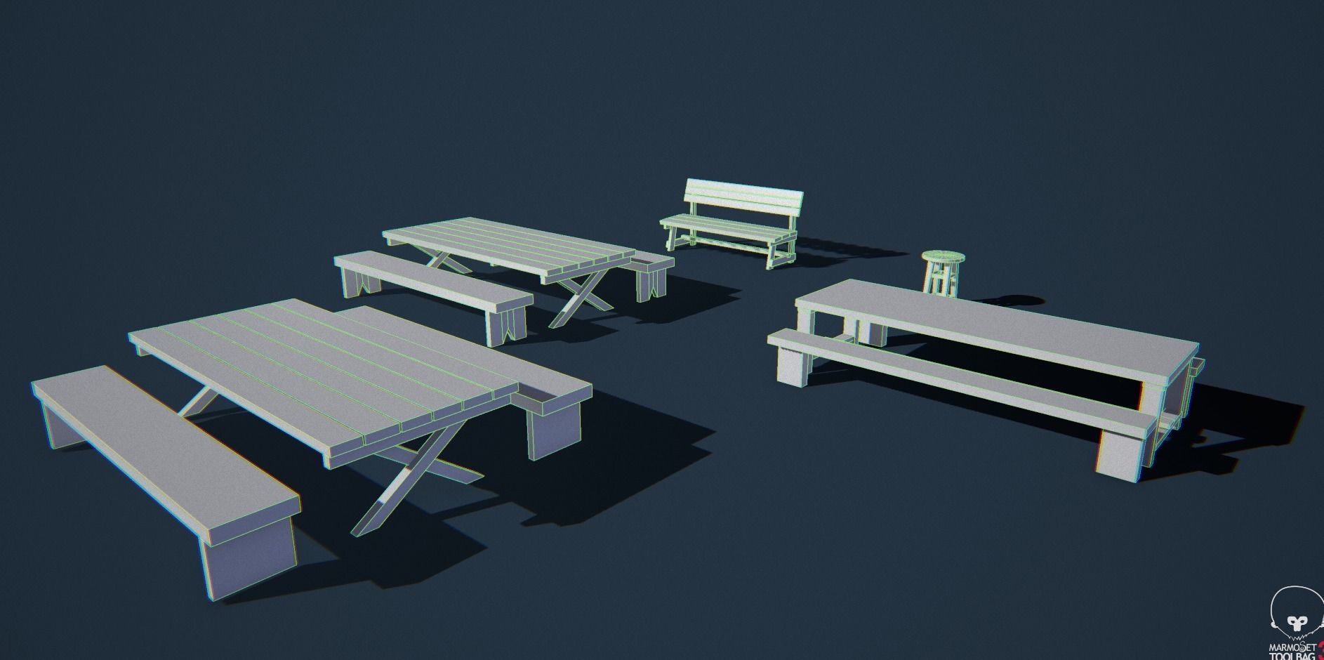 Wood Assets Pack v4 Low-poly 3D model_7