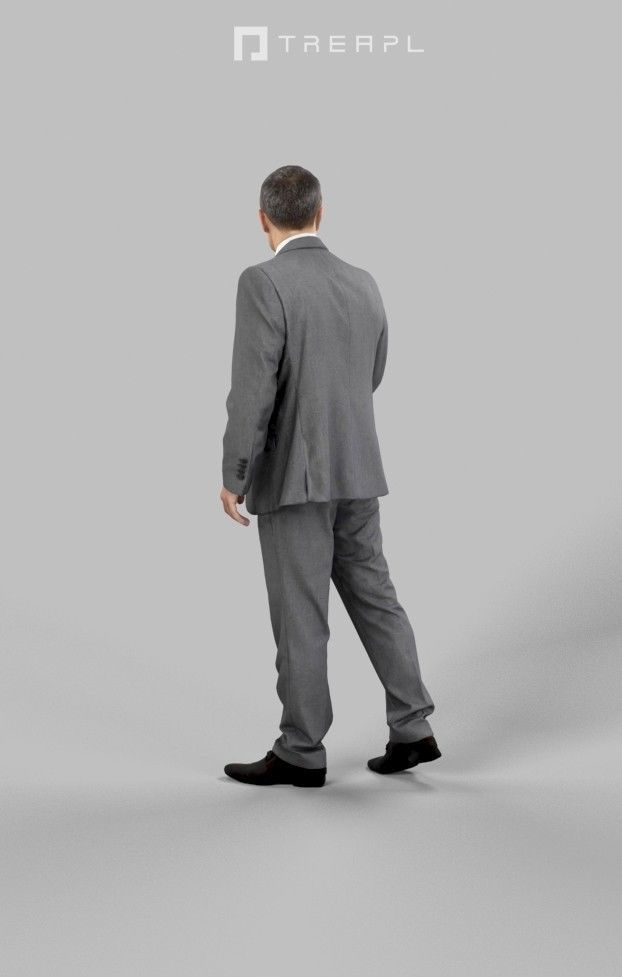 3d crowds Fortitude Midground Elegant Business Man Walking 3D Model Collection_13