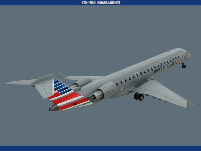 CRJ700 American Eagle Low-poly 3D model