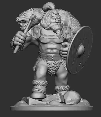 Viking warrior holding shield