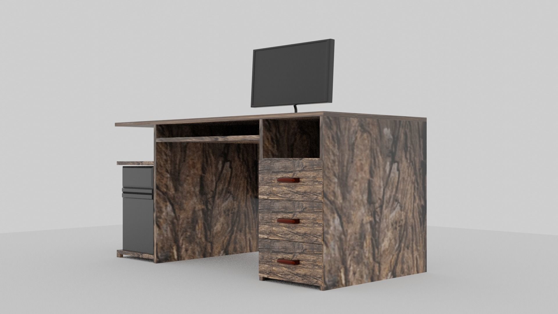 Computer Table Free low-poly 3D model_3