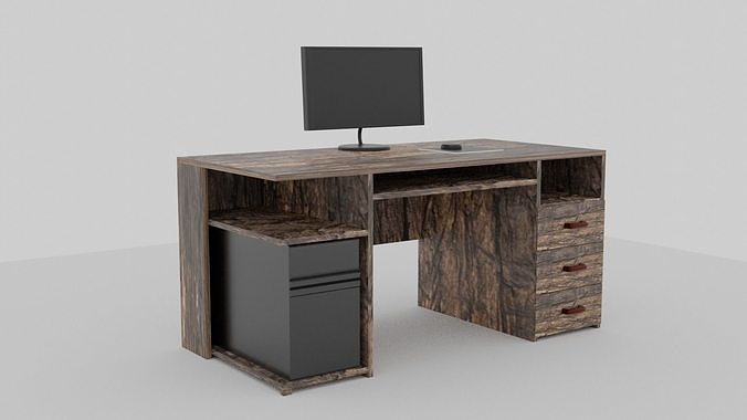Computer Table Free low-poly 3D model